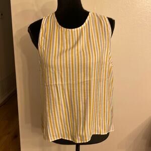 Yellow and White Striped Blouse